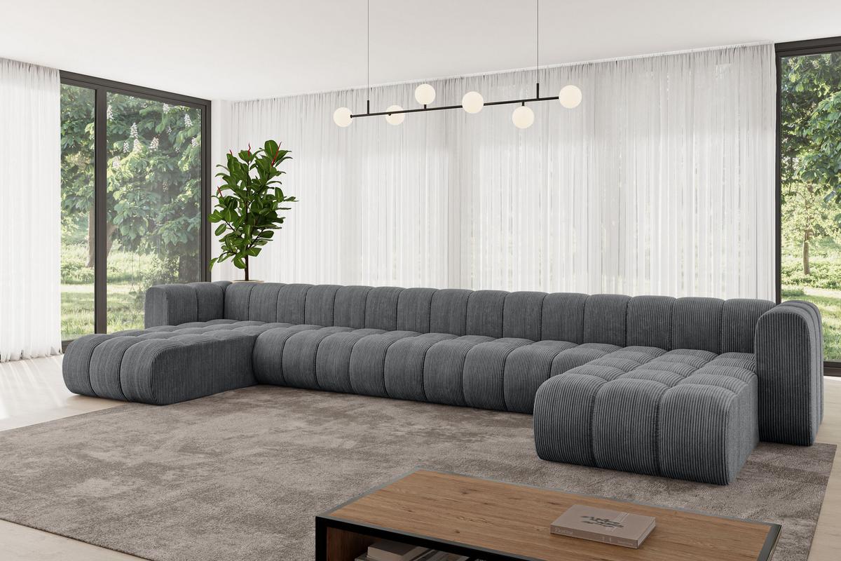 WOHNLANDSCHAFT modulares Sofa Joren-U3 - 501x177x70 cm Dunkelgrau - Dunkelgrau, Holzwerkstoff/Textil (501/70/177cm) - ALTDECOR