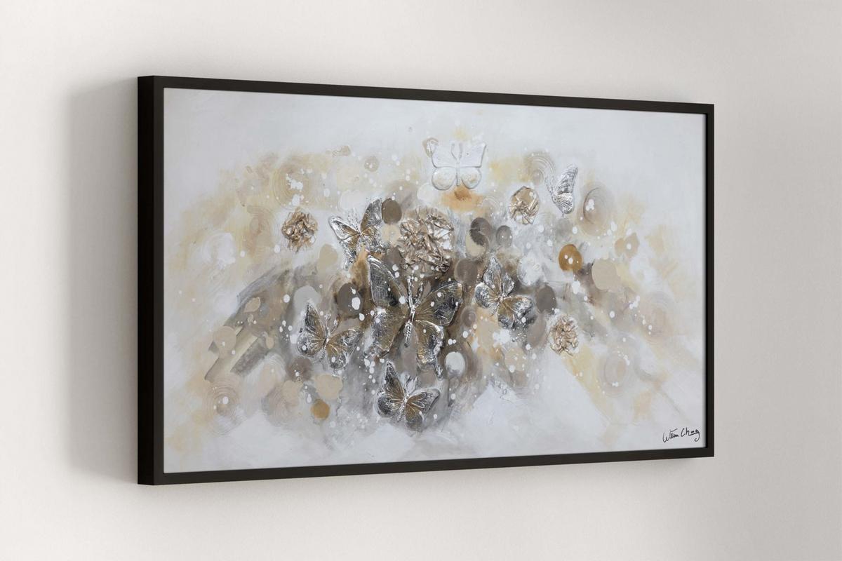 ACRYLBILD HANDGEMALT 120/60 cm - Braun/Grau, Holz/Textil (120/60cm) - KUNSTLOFT