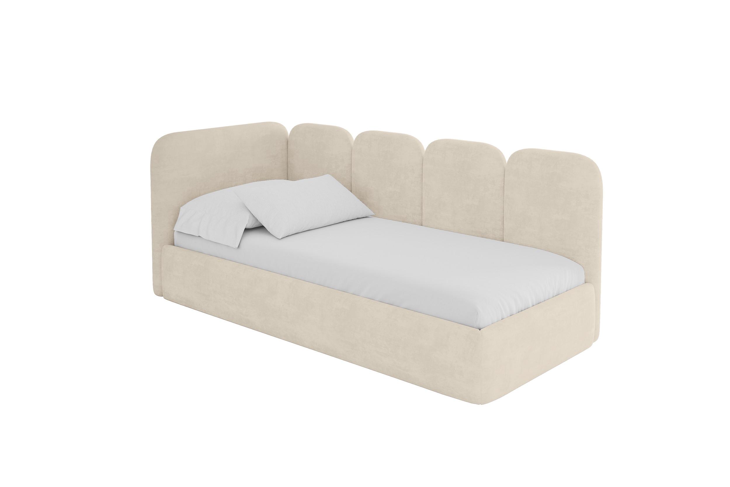 EINZELLBETT Jugendbett mit Bettkasten, Rechts - VELY 100x200 Beige - Naturfarben, Holzwerkstoff/Textil (100/200cm) - ALTDECOR