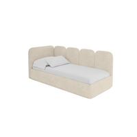 EINZELLBETT Jugendbett mit Bettkasten, Rechts - VELY 80x200 Beige - Naturfarben, Holzwerkstoff/Textil (80/200cm) - ALTDECOR