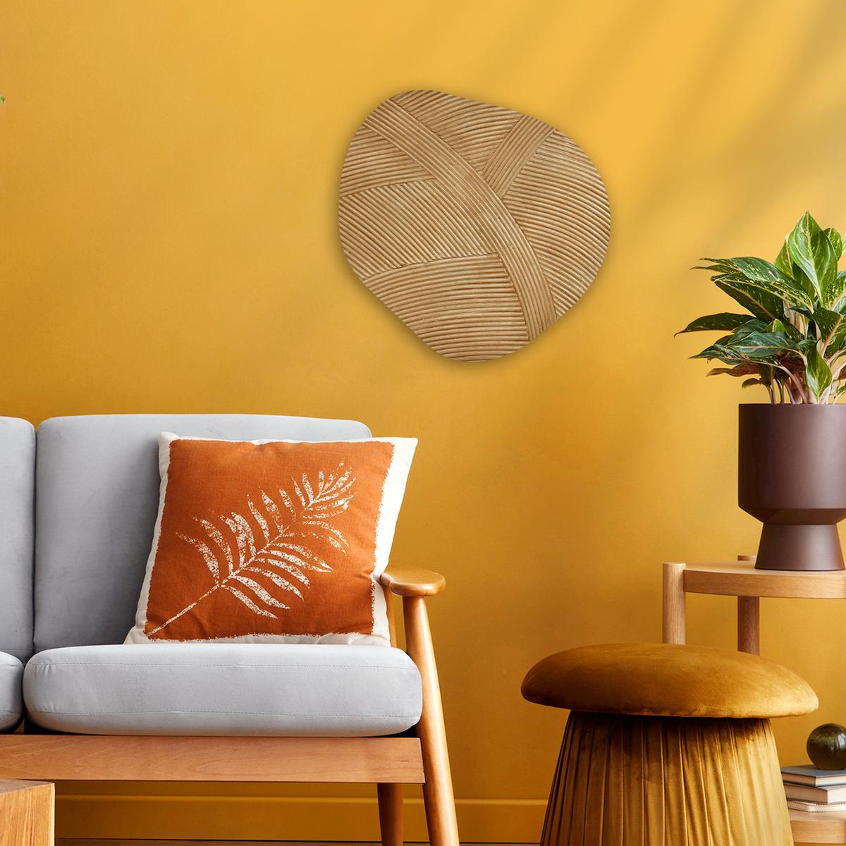 WANDBILD Struktur - Natur - Kunst - Rattan Wanddeko 40x40 cm - Naturfarben, Kunststoff (40/40cm) - MuchoWow