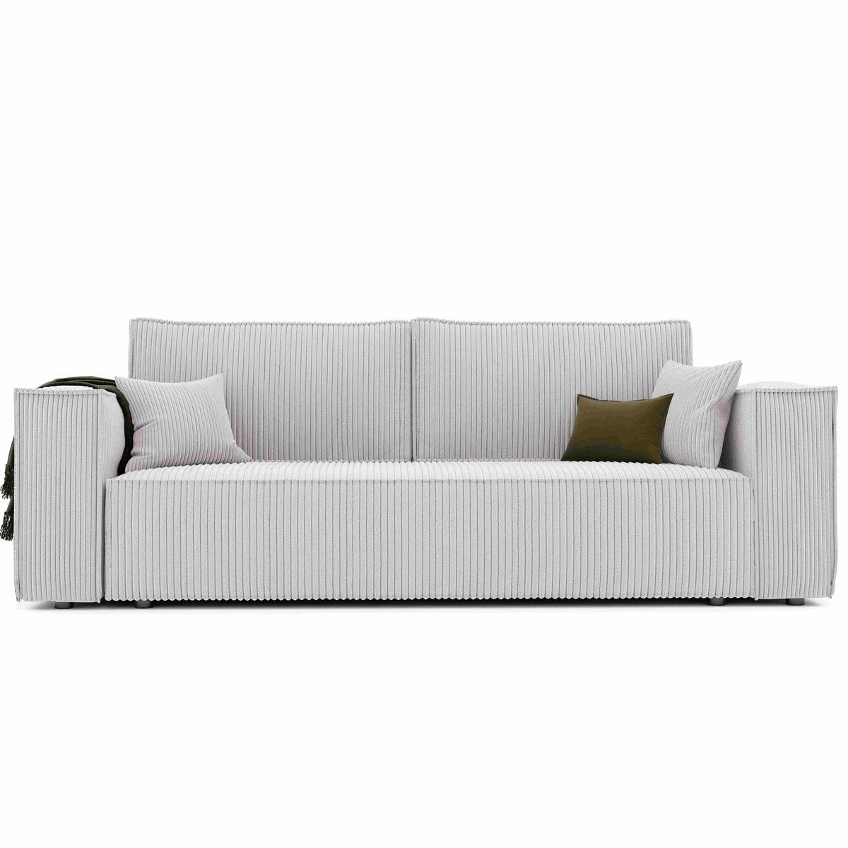 SOFA mit Schlaffunktion und Bettkasten, Beige - Beige, Holzwerkstoff/Textil (240/84/105cm) - Idohome