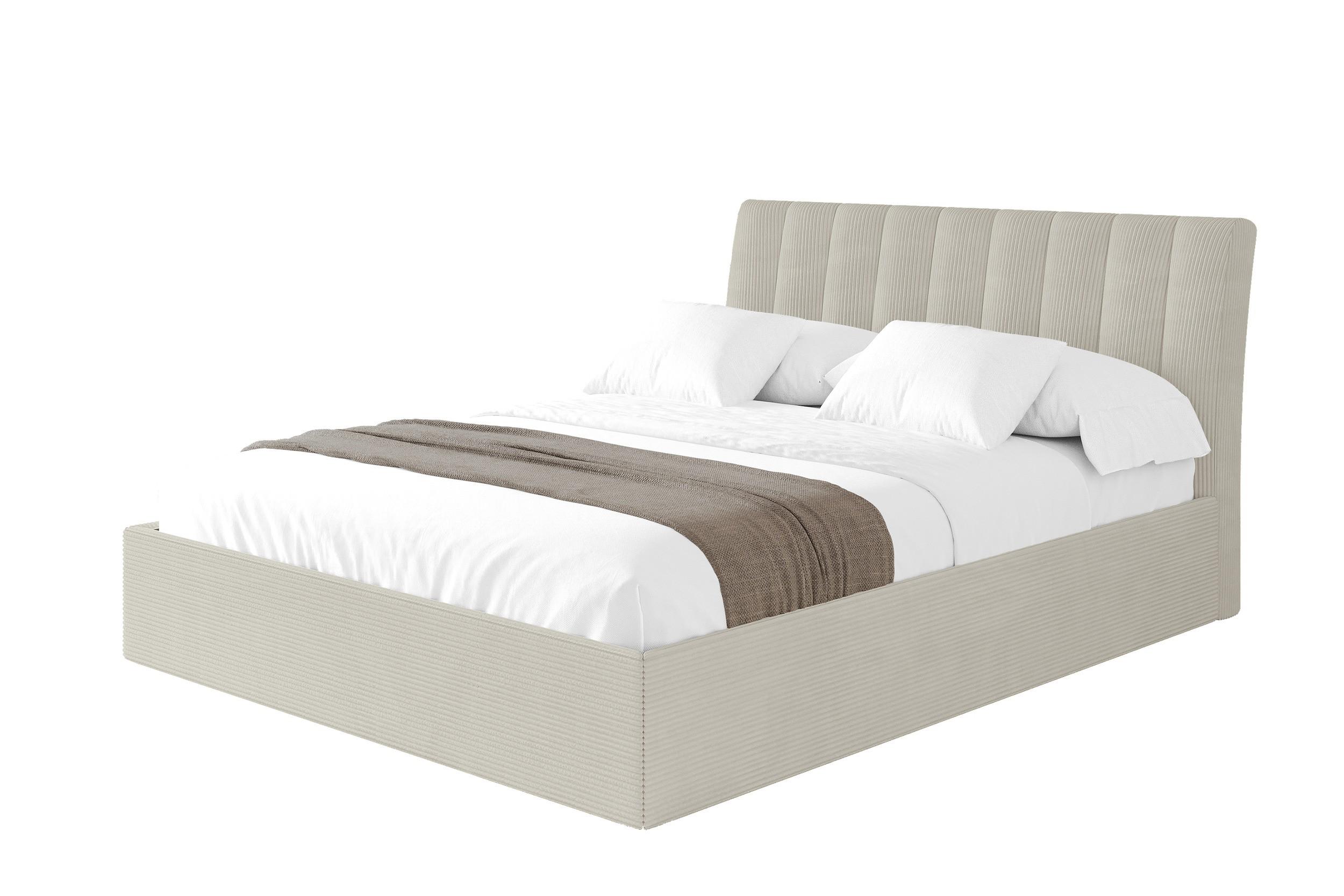 POLSTERBETT mit Bettkasten und Lattenrost, Bett mit Matratze H3/H4 - ILAN 140x200 Creme - Creme, Holzwerkstoff/Textil (140/200cm) - ALTDECOR