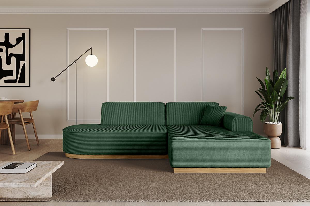ECKSOFA Ottomane Rechts IREA-L1-v2 - 232x165x80 cm Grün - Currygelb, Holzwerkstoff/Textil (232/165cm) - ALTDECOR