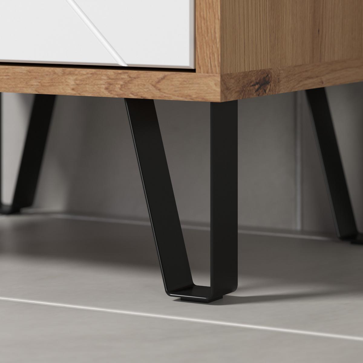 BADKOMMODE weiß matt Lack, Artisan Eiche, Badschrank 36 x 79 cm - Schwarz/Weiß, Holzwerkstoff/Kunststoff (36/79/29cm) - Top.Furn