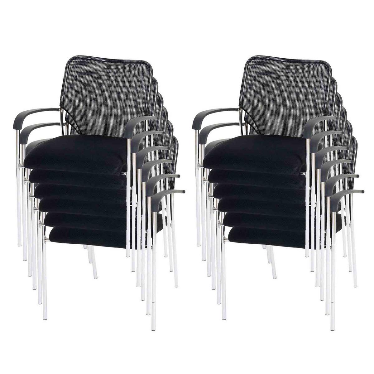 BESUCHERSTUHL 12ER-SET Schwarz - Schwarz, Textil (55/83/60cm) - MCW