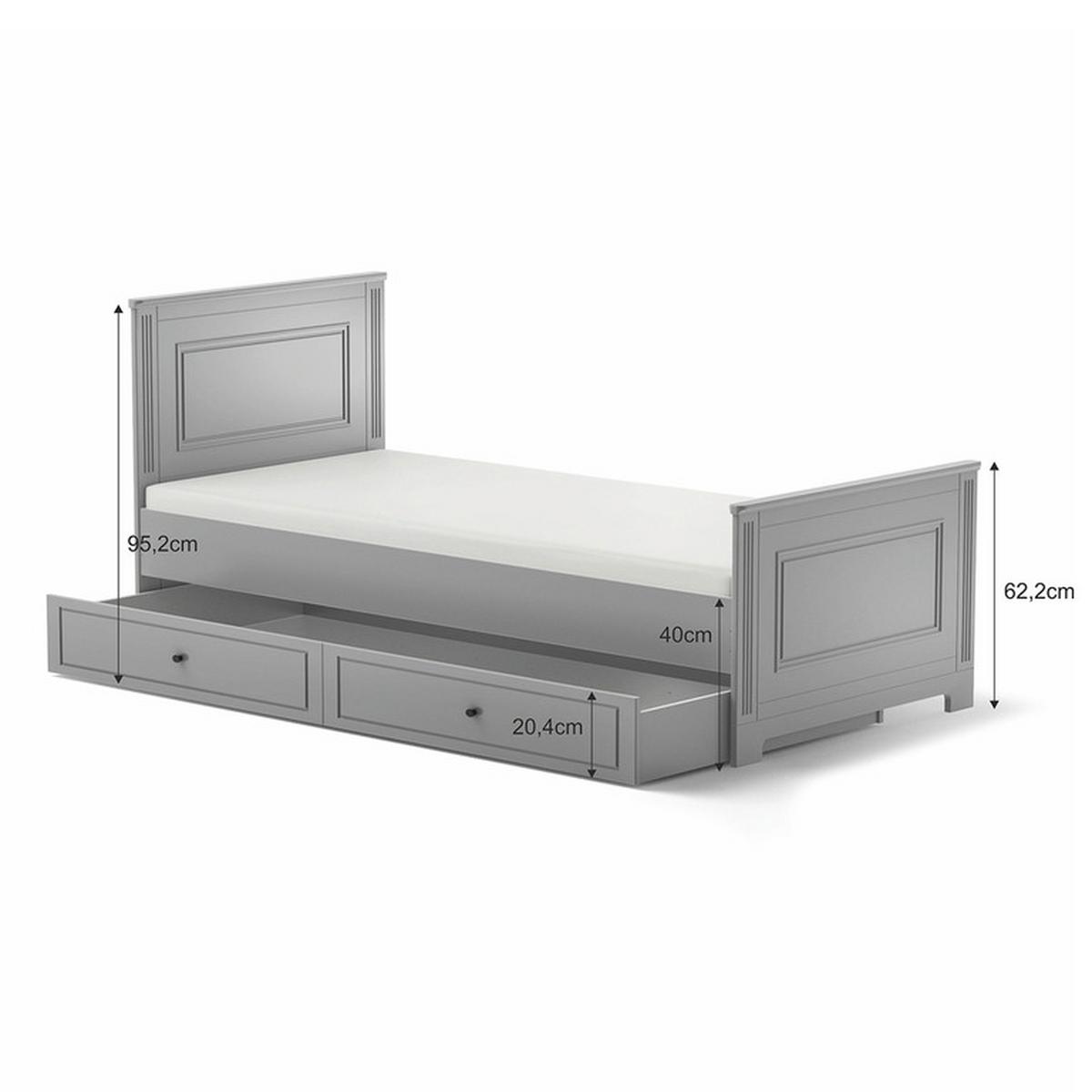 BETT 90/200 Grau - Grau, Holzwerkstoff (90/200cm) - Petits-meubles