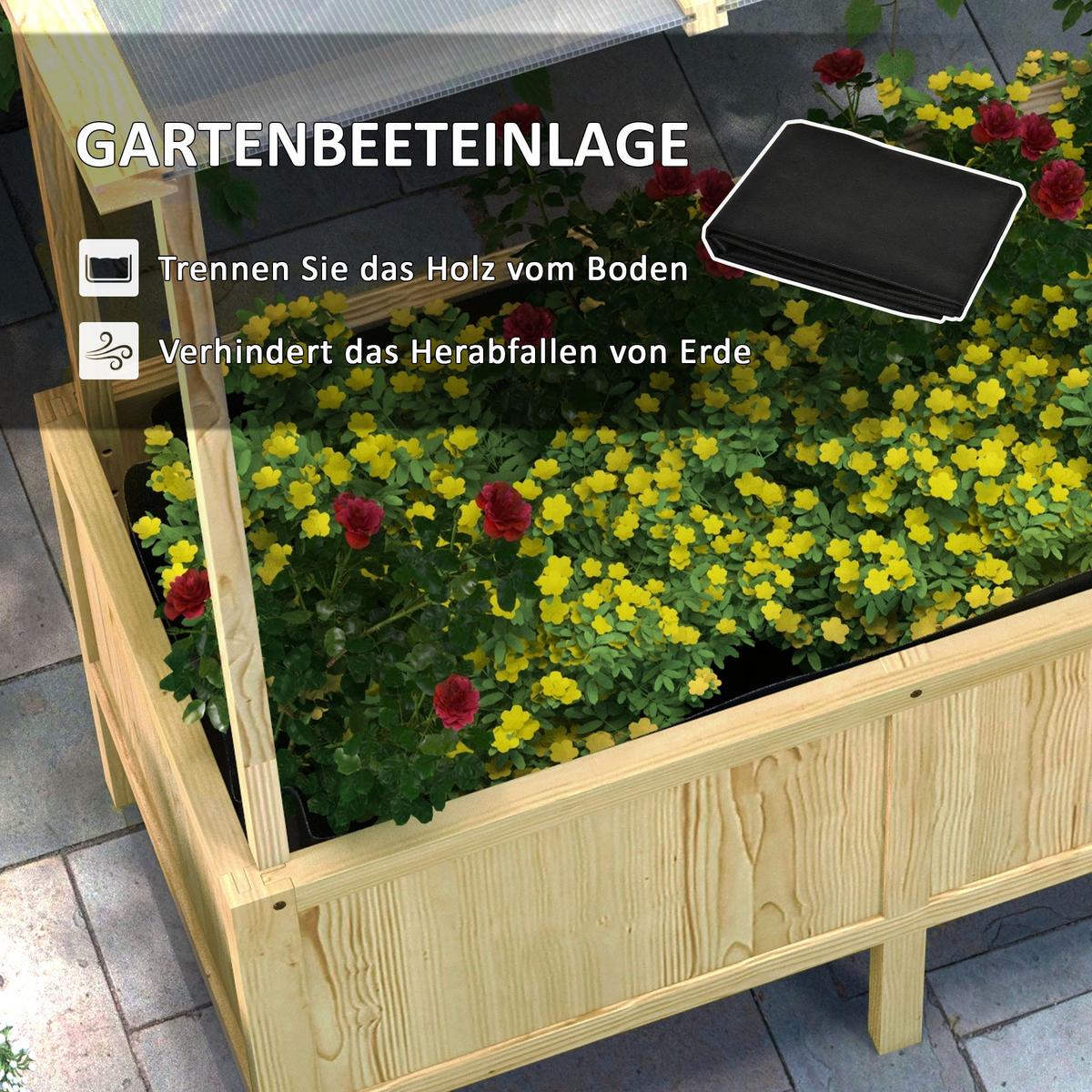 HOCHBEET, Naturholz, Tannenholz - Naturfarben, Holz (60/152/110cm) - Outsunny