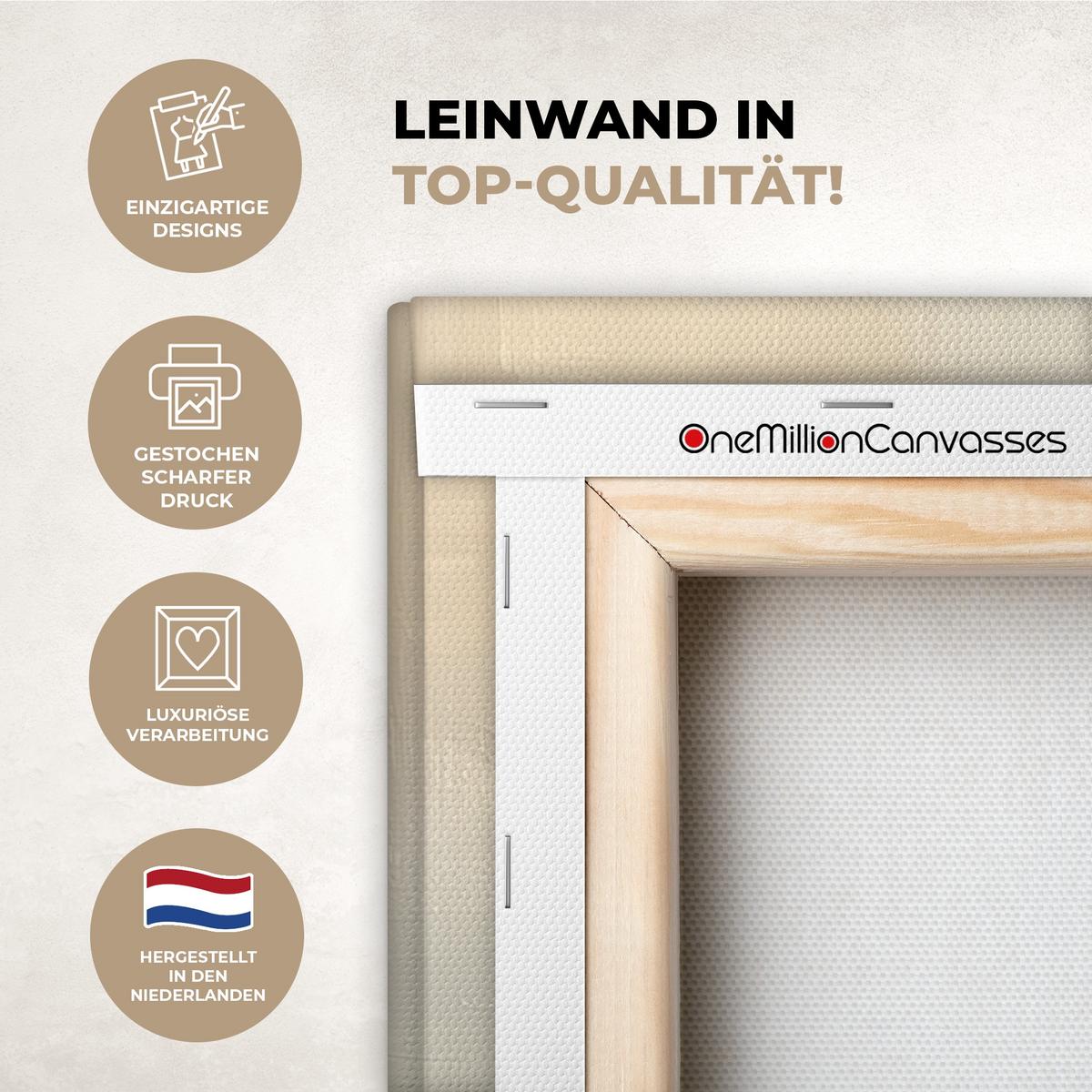 LEINWANDBILD Segelschiff - Meer - Bewölkt Wandbild Wohnzimmer 60x80 cm - Creme, Textil (60/80cm) - MuchoWow