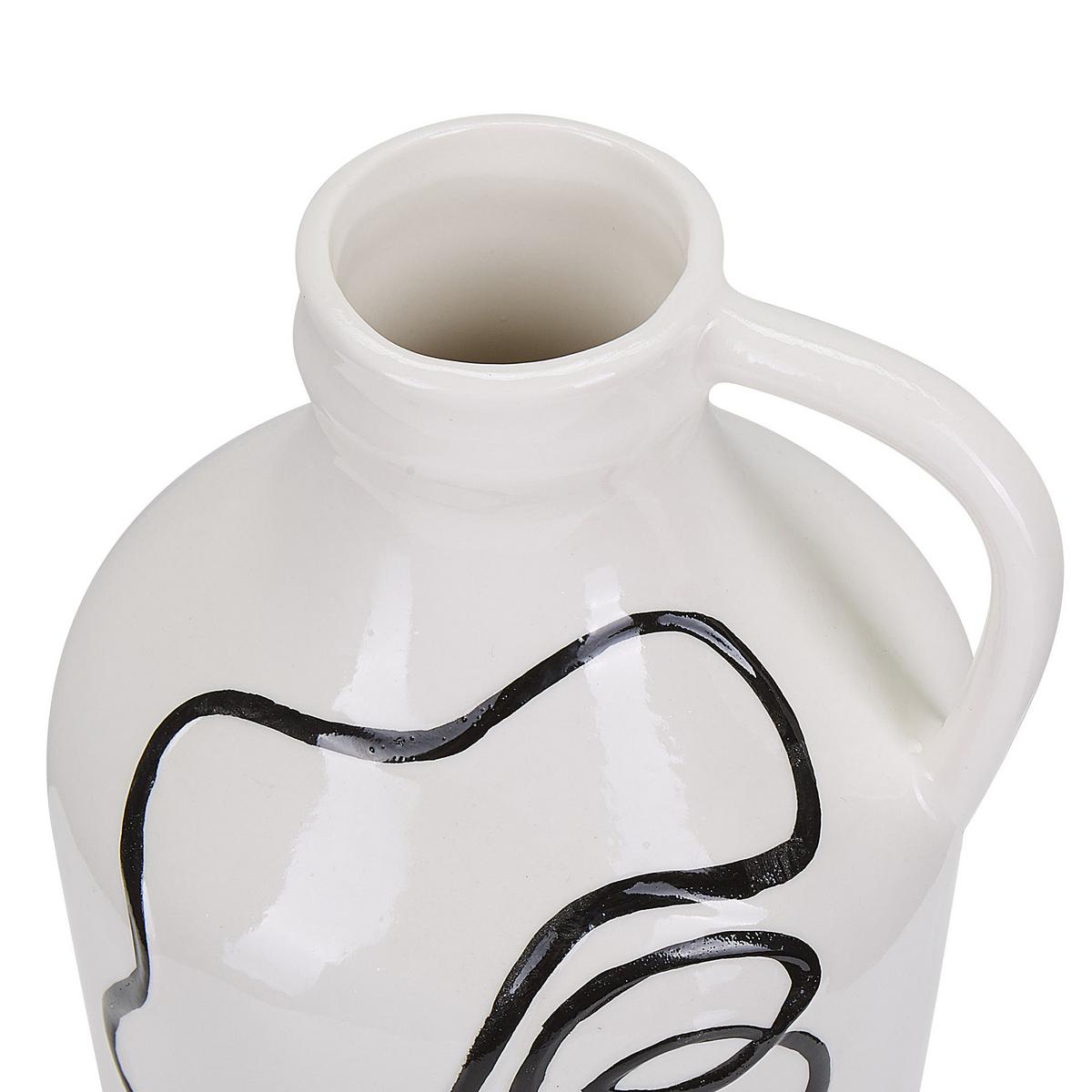 BLUMENVASE Steinzeug weiß Agrinion - Weiß, Stein (19cm) - Beliani