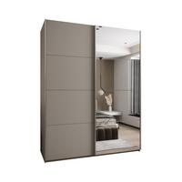 SCHWEBETÜRENSCHRANK 245,5/190/64 2-türig - Kaschmir/Silberfarben, Holz/Metall (190/245/64cm) - Abiks Möbel