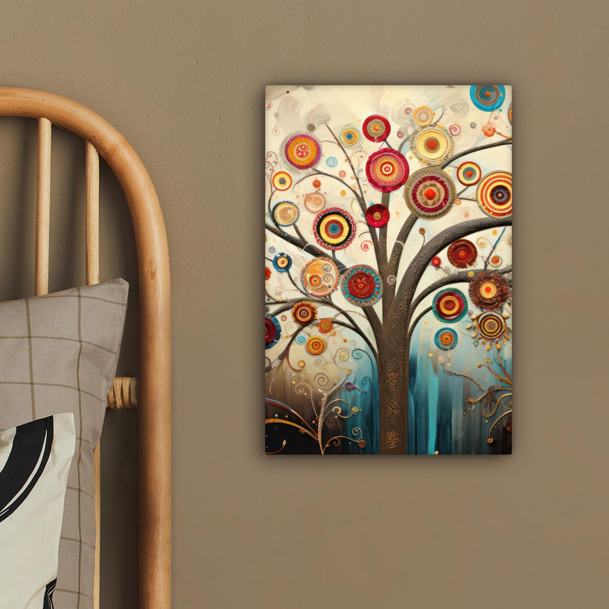 LEINWANDBILD Baum - Baum des Lebens - Farbe Deko Wohnzimmer 20x30 cm - Braun, Textil (20/30cm) - MuchoWow