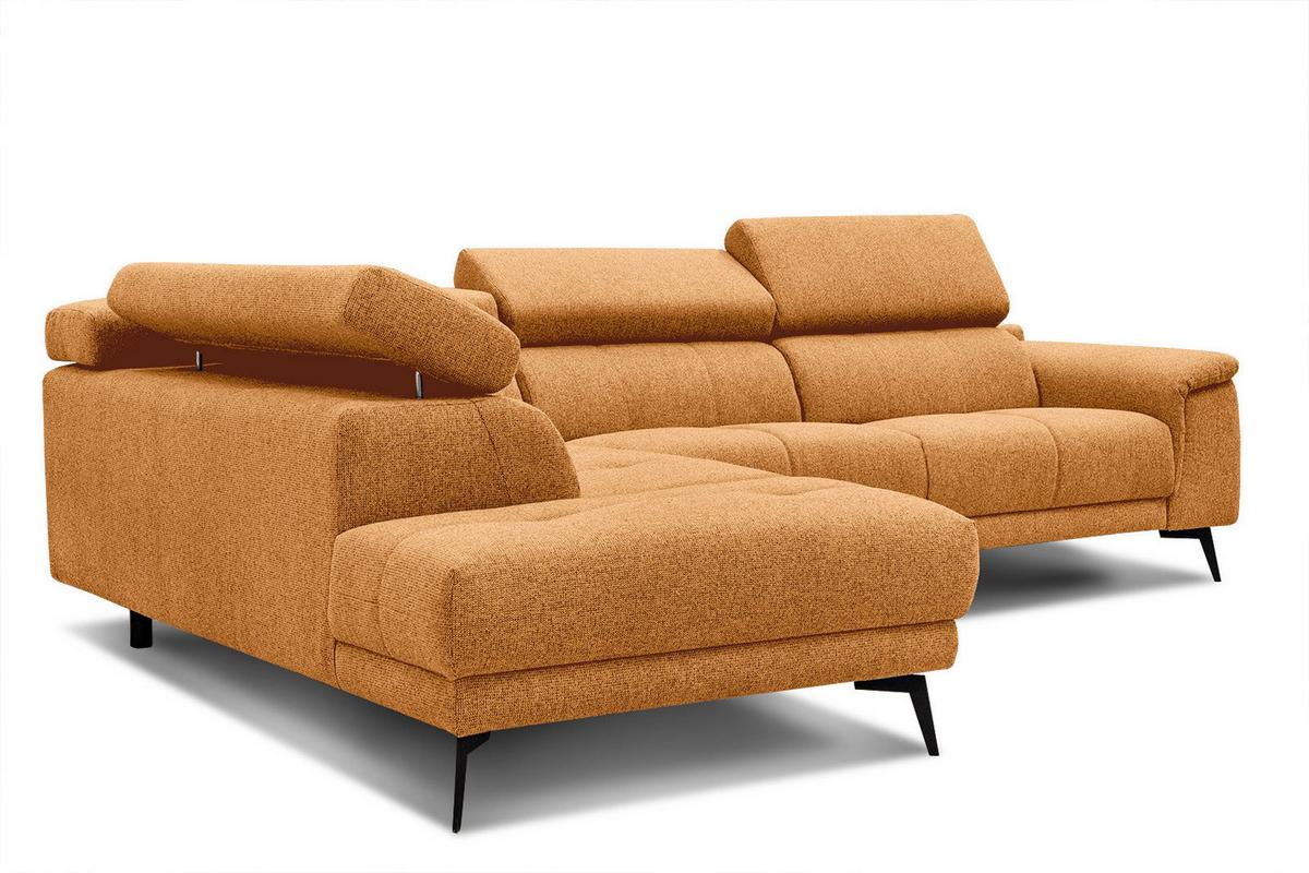 ECKSOFA FIERO 5-Sitzer, orange - Schwarz/Orange, Holzwerkstoff/Textil (158/269cm) - Wozimo