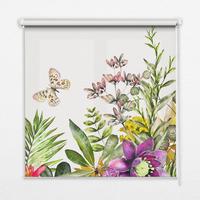INNENROLLO - Fensterrollo - Rollo - 150x140 cm - Blumen - Grün, Kunststoff (150/140/0.5cm) - TULUP