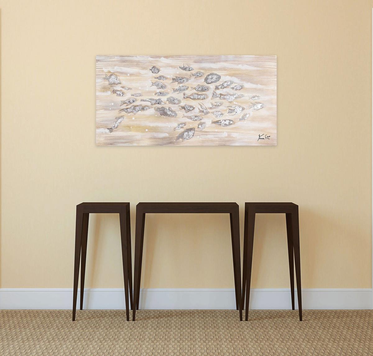 ACRYLBILD HANDGEMALT 100/50 cm - Beige, Holz/Textil (100/50cm) - KUNSTLOFT
