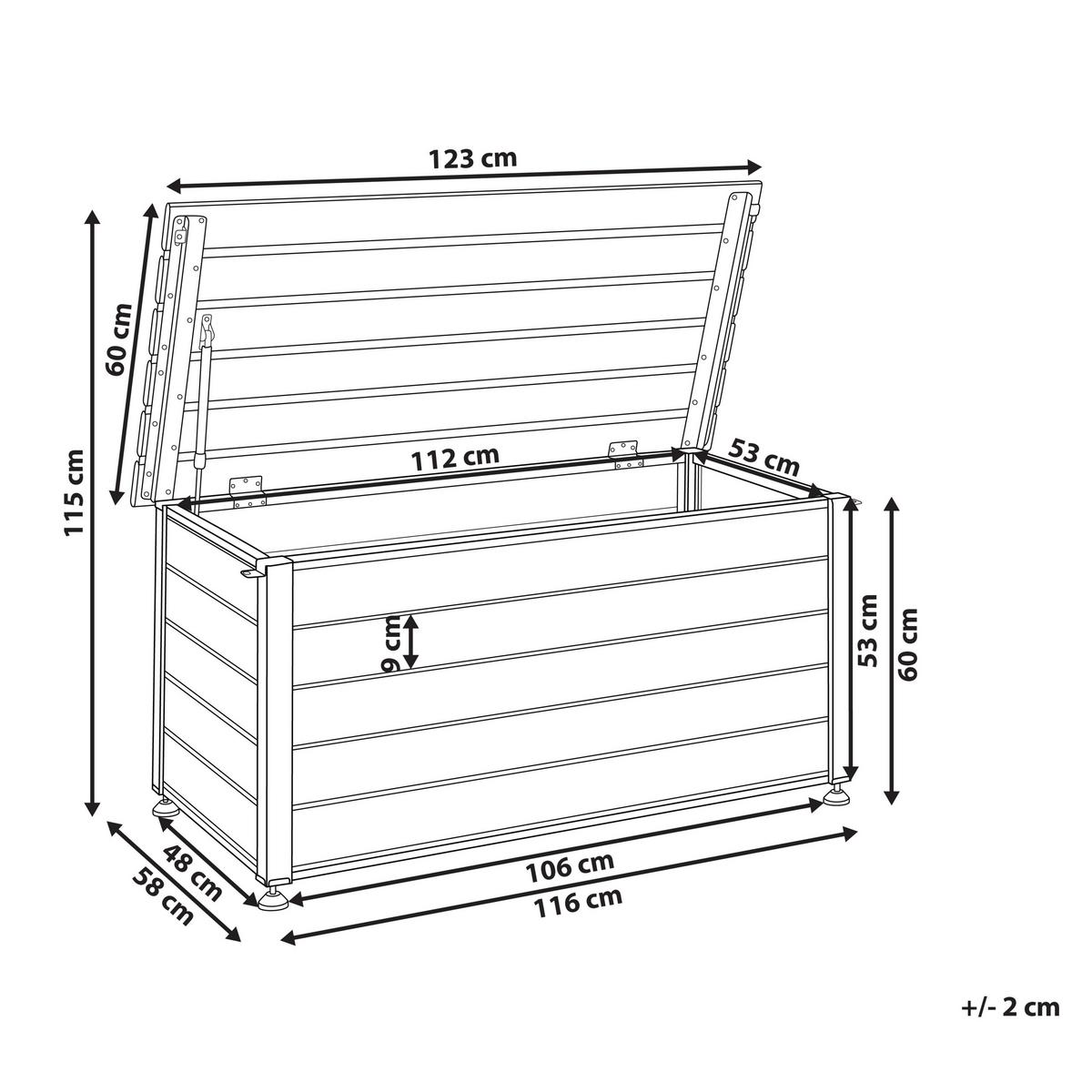 AUFBEWAHRUNGSBOX Weiß Campalto - Weiß, Metall (123/60/60cm) - Beliani