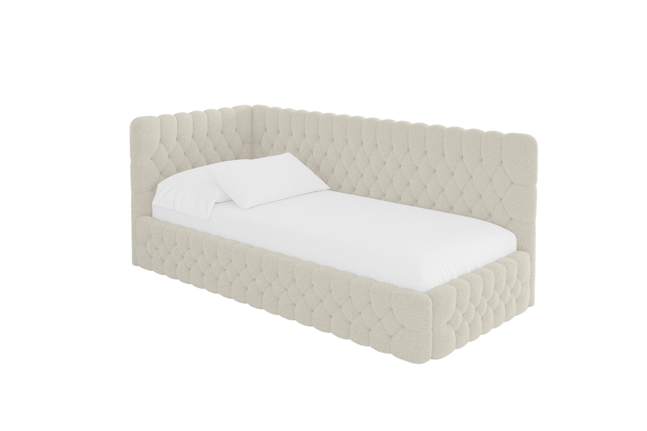 EINZELLBETT Jugendbett mit Bettkasten, Rechts - MULY 100x200 Beige - Perlmutt, Holzwerkstoff/Textil (100/200cm) - ALTDECOR