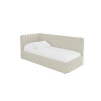 EINZELLBETT Jugendbett mit Bettkasten, Rechts - MULY 100x200 Beige - Perlmutt, Holzwerkstoff/Textil (100/200cm) - ALTDECOR