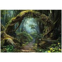 FOTOTAPETE 3D Effekt Wald Natur 350x250 - Multicolor, Papier (350/250cm) - Wallarena