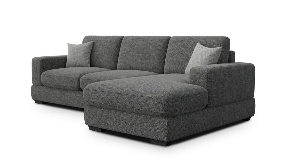 ECKSOFA OTTO 4-Sitzer, anthracit - Schwarz/Grau, Holz/Textil (279/159cm) - Wozimo