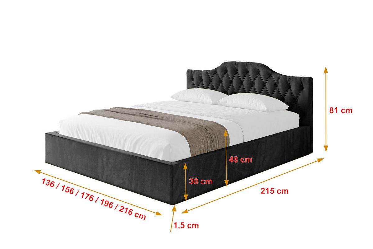 POLSTERBETT mit Bettkasten und Lattenrost, Bett mit Matratze H3/H4 - FALIO-V1 120x200 Schwarz - Schwarz, Holzwerkstoff/Textil (120/200cm) - ALTDECOR
