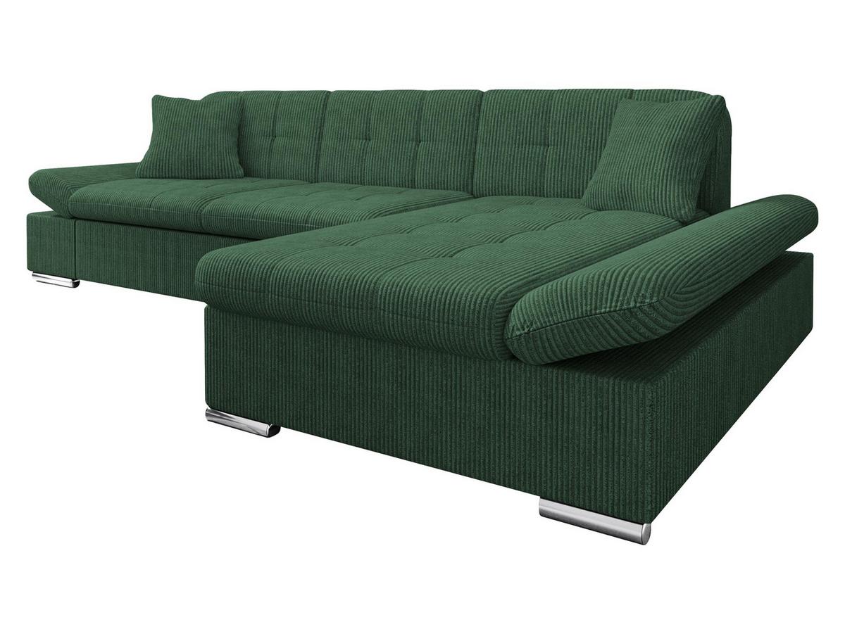 ECKSOFA Montana Cord, Seite: Rechts - Dunkelgrün, Holz/Textil (161/278cm) - MIRJAN24