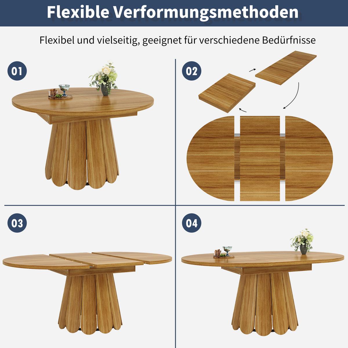ESSTISCH ausziehbar 118-158 cm Vintage Holzoptik - Weiß, Holzwerkstoff (118/118/76cm) - Urban Meuble