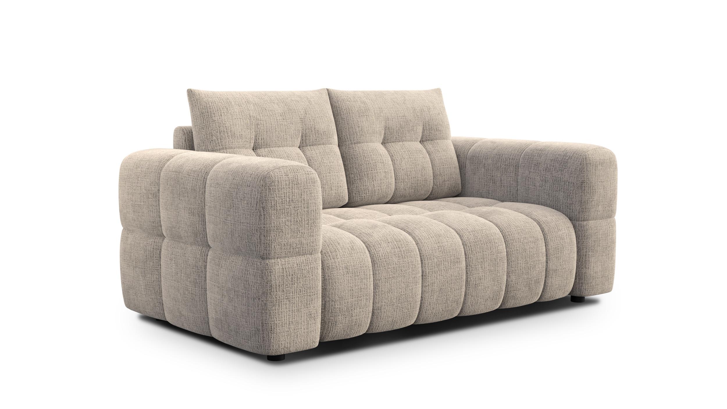 SOFA CLOUDI 2-Sitzer, beige - Beige/Schwarz, Holz/Textil (181/89/104cm) - Wozimo