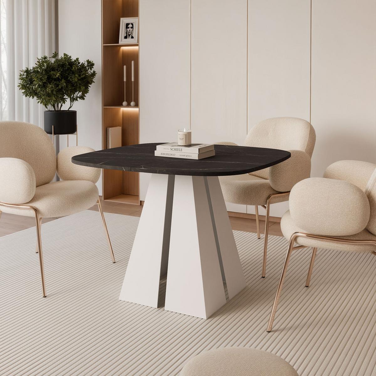 AUSZIEHTISCH ZELO 100/50/76 cm, Weiß / Grigia Pietra (Steingrau) - Weiß/Grau, Holzwerkstoff/Metall (50/100/76cm) - Idohome
