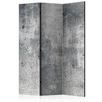 PARAVENT Einseitig Bedruckter 3-tlg 135x172 cm Frischer Beton - Grau, Holz/Textil (135/172/3cm) - Muralo