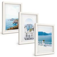 BILDER SET 3er Set - 20x30 cm Weißer Rahmen - Meeresarchitektur Griechenlands - Weiß, Kunststoff (20/30cm) - TULUP