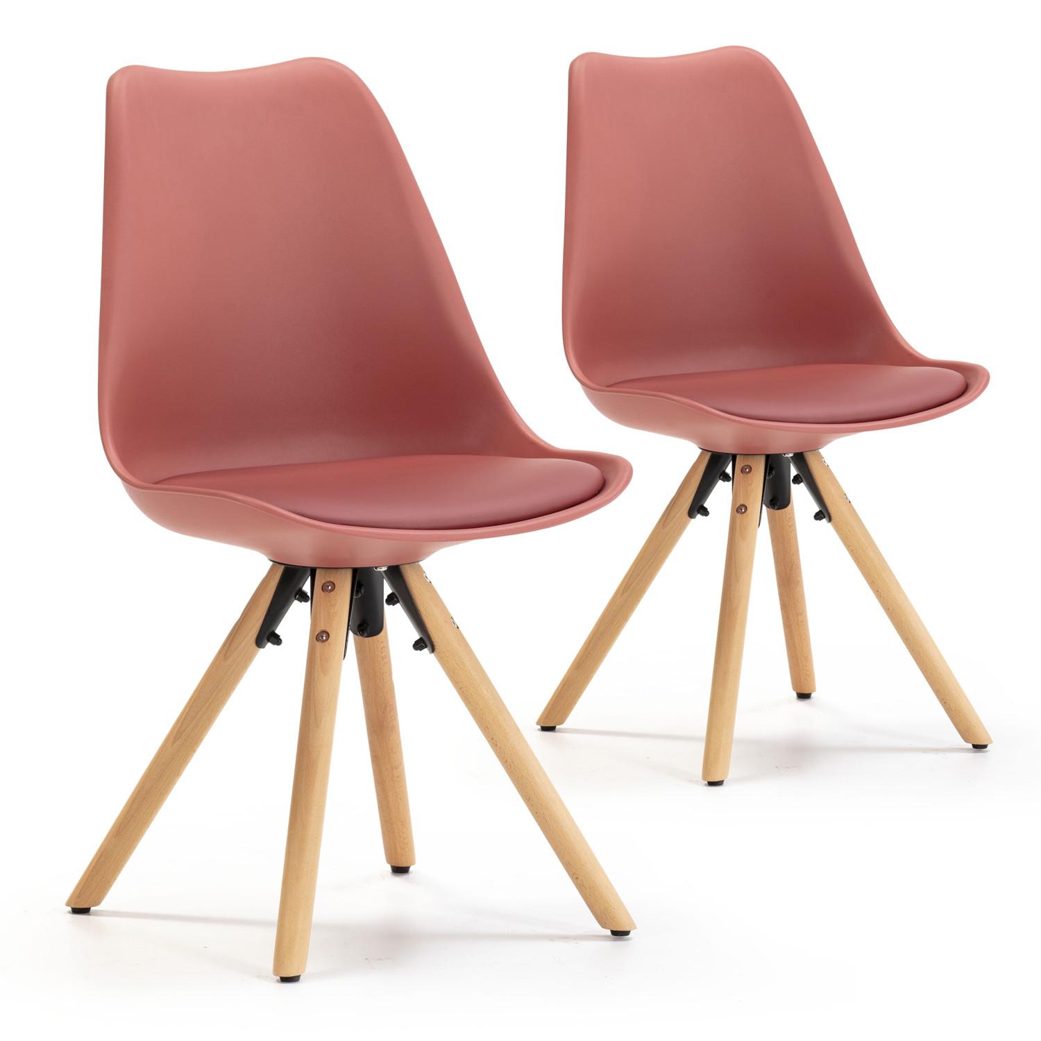 STUHL 2er-Set Jeff Rot - Rot, Holz/Kunststoff (49/84/54cm) - VS Venta-stock