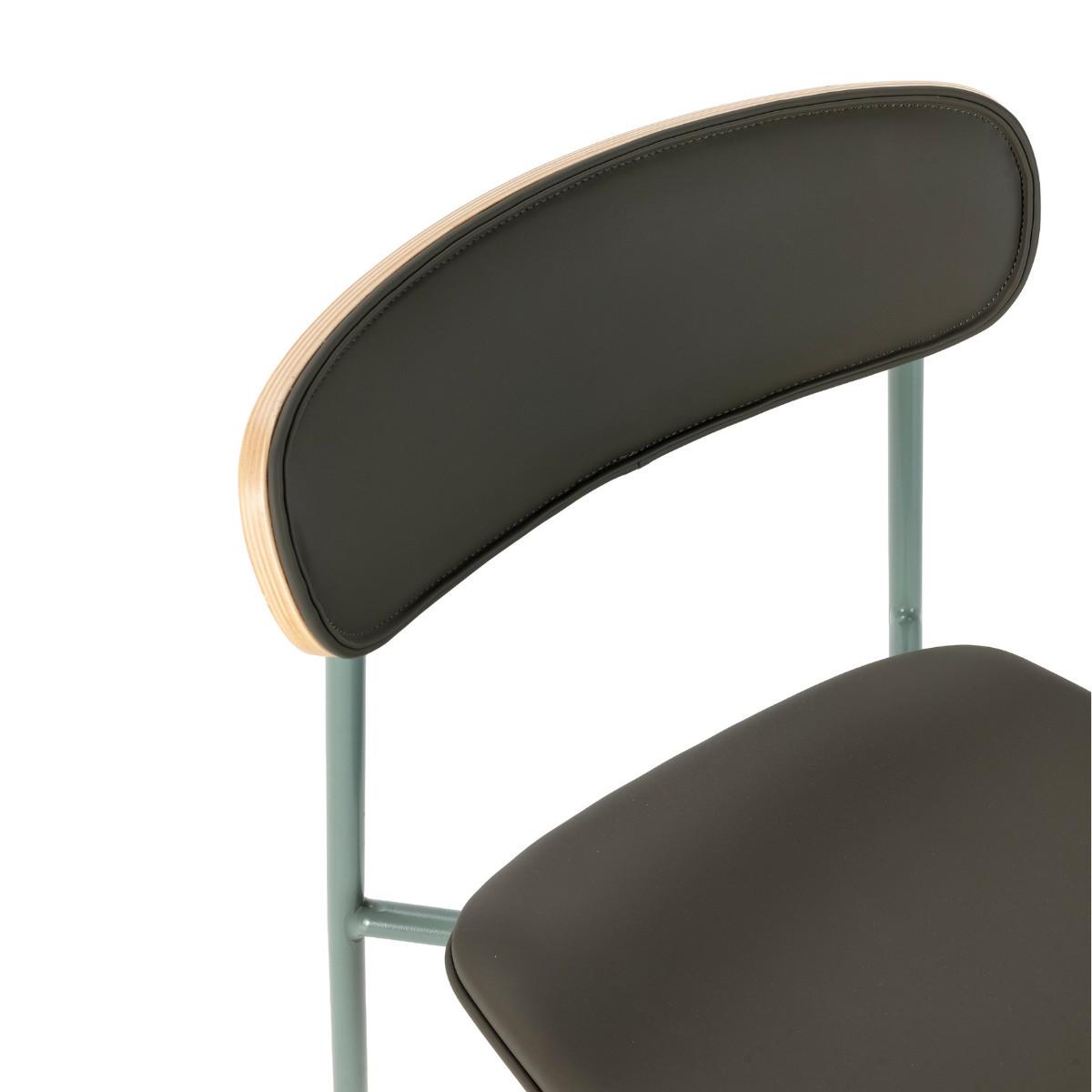 STÜHLE 2er-Set aus Kunstleder mit Metallbeinen 45,5/78/52 cm - Grün, Metall (45.5/78/15cm) - Calicosy