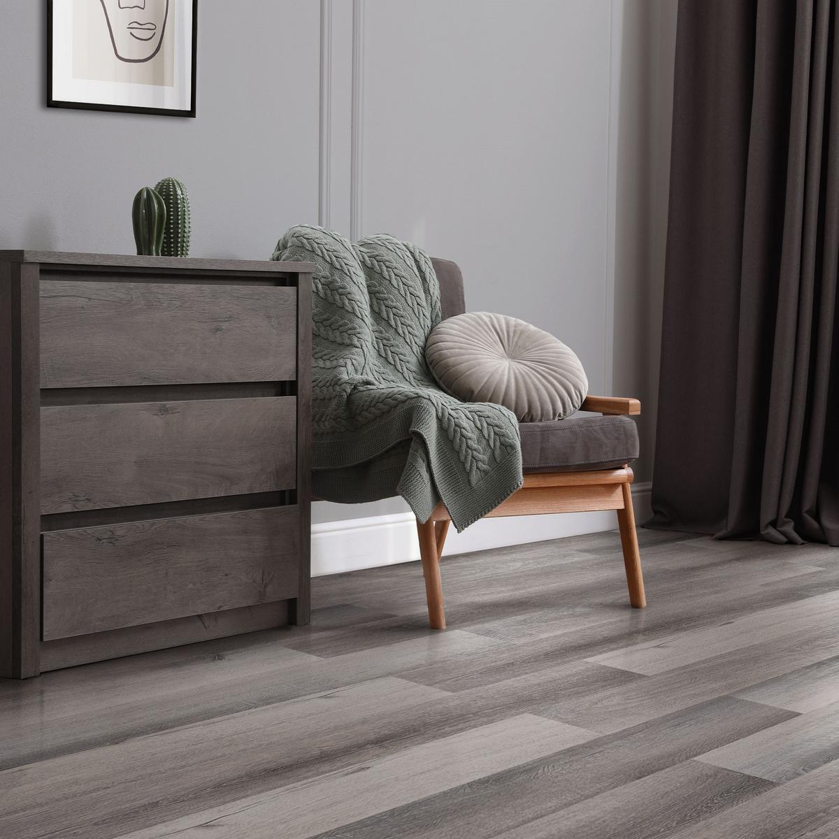 VINYLBODEN selbstklebend 2,23m²/16 Dielen Kiefer Grau - Hellgrau, Kunststoff (91.5/15.3/0.2cm) - ML-DESIGN