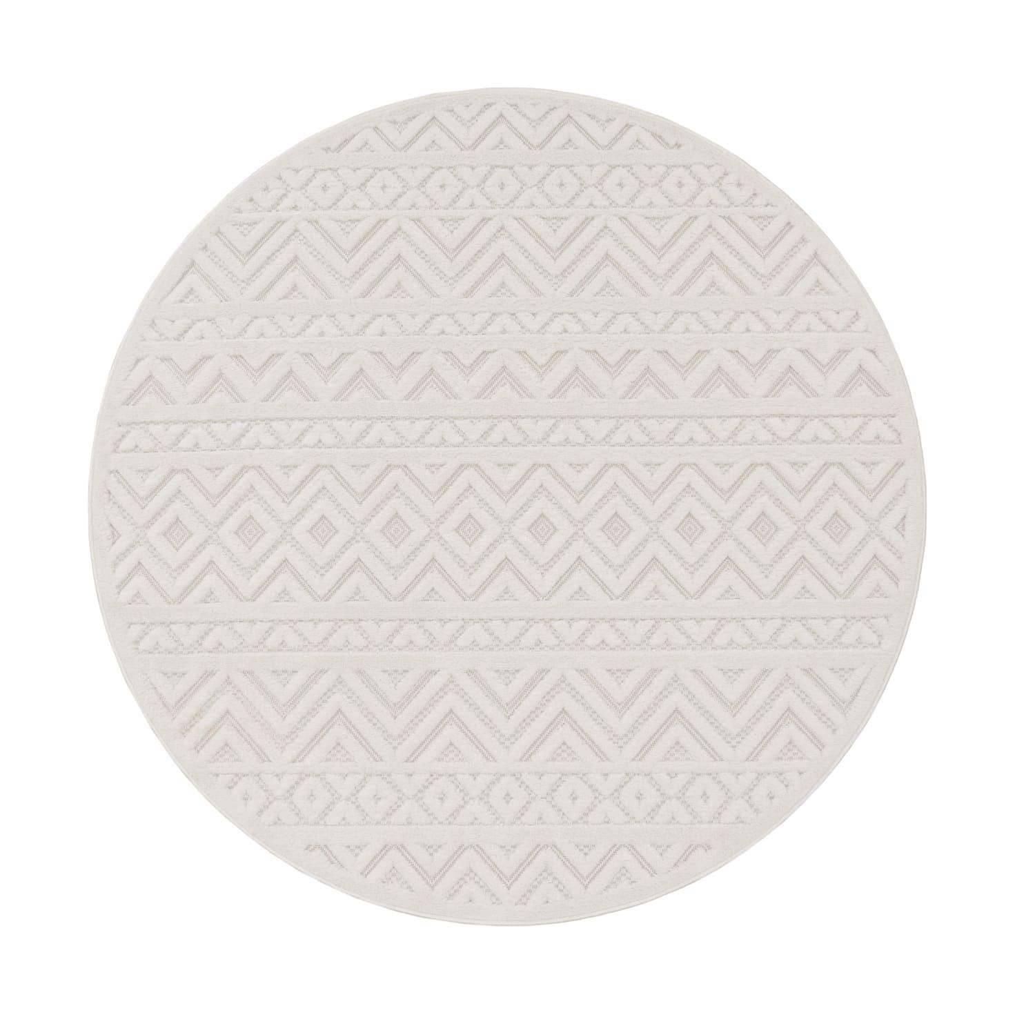 KURZFLORTEPPICH, mit Struktur, aus Polypropylen, Florhöhe 10 mm, Creme, Ø 160 cm - Beige, Textil (160/160cm) - KADIMA DESIGN