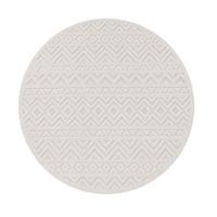 KURZFLORTEPPICH, mit Struktur, aus Polypropylen, Florhöhe 10 mm, Creme, Ø 120 cm - Beige, Textil (120/120cm) - KADIMA DESIGN