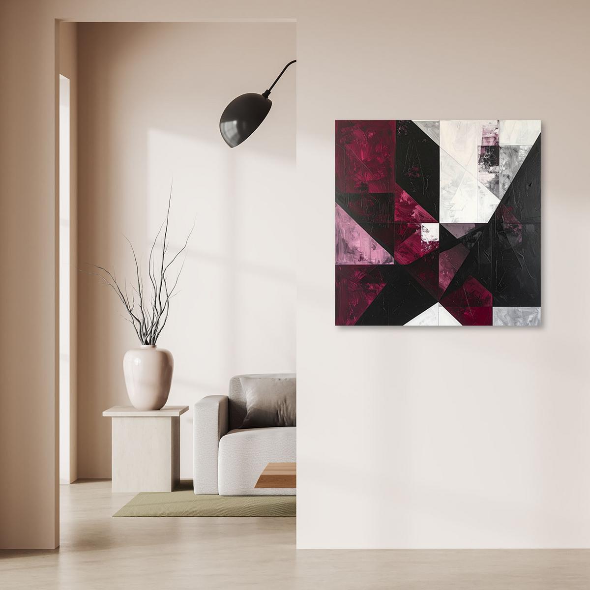 LEINWANDBILD 3D und geometrisch 20x20cm - Rot, Textil (20/20cm) - Feeby