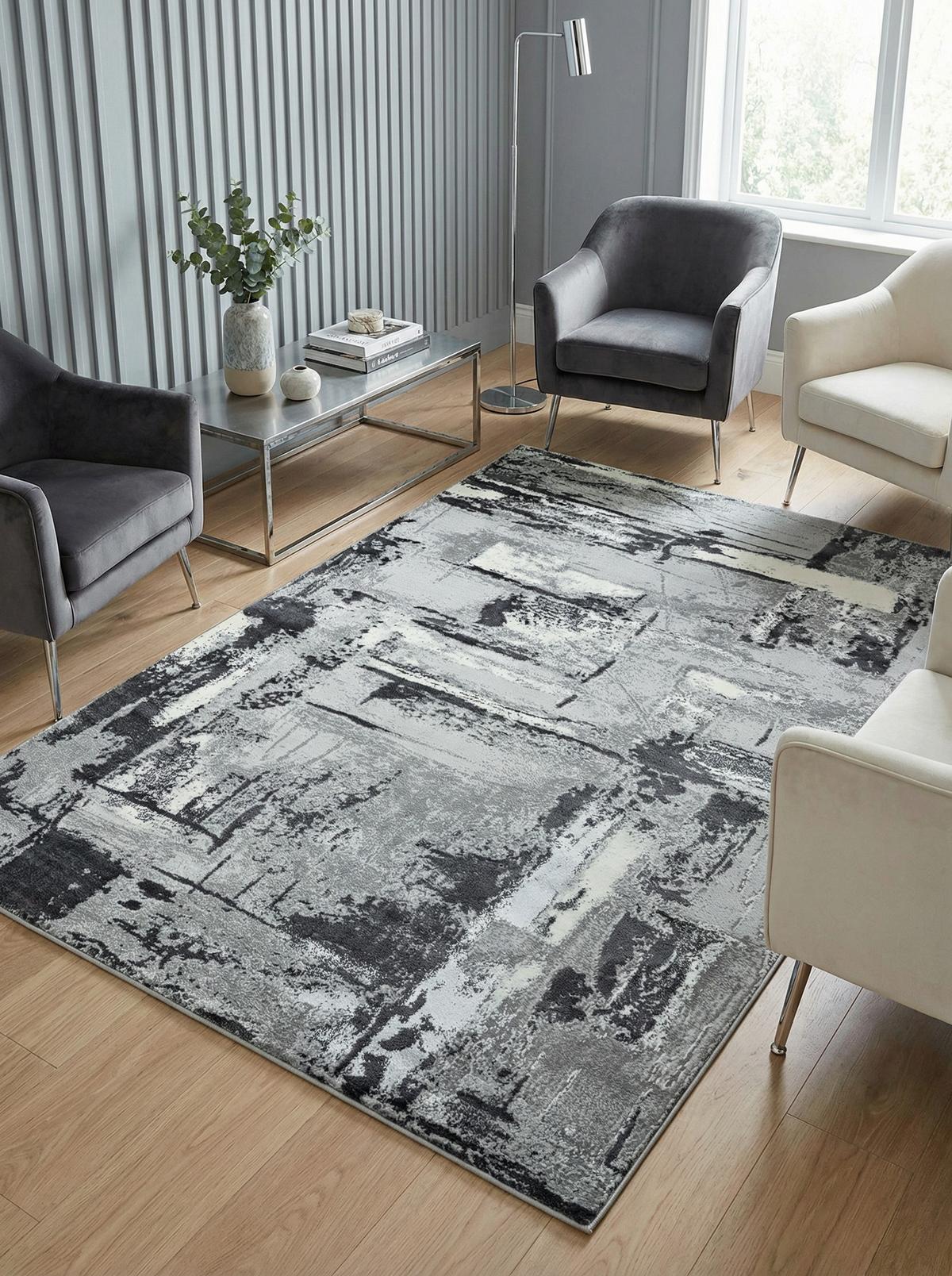 TEPPICH PARMA-Felino, abstrakt, Silbergrau, 160 x 230 cm - Grau, Textil (230/160cm) - KADIMA DESIGN