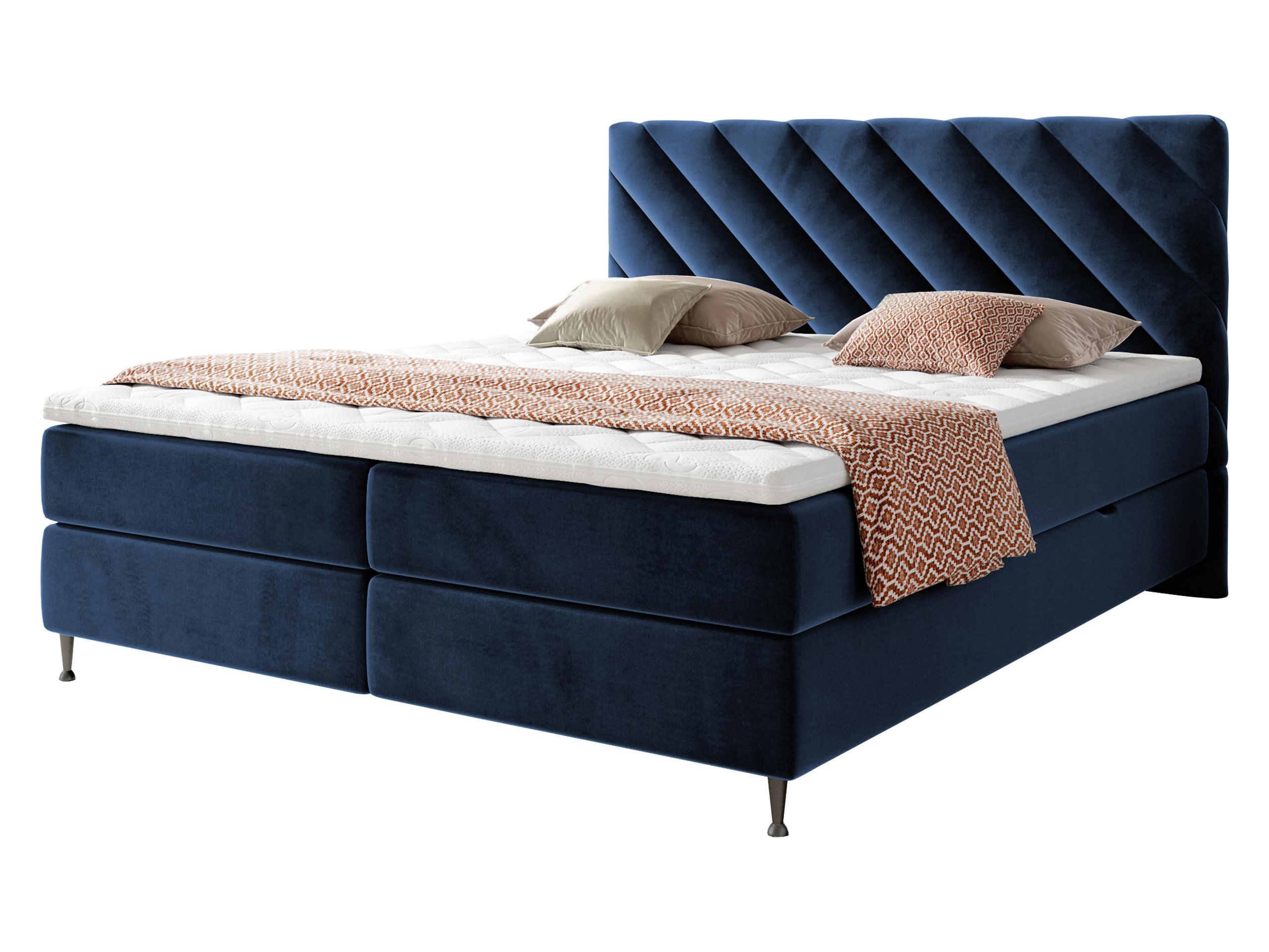 BOXBETT Enzo - H3 - Blau/Schwarz, Holz/Textil (140/200cm) - MIRJAN24