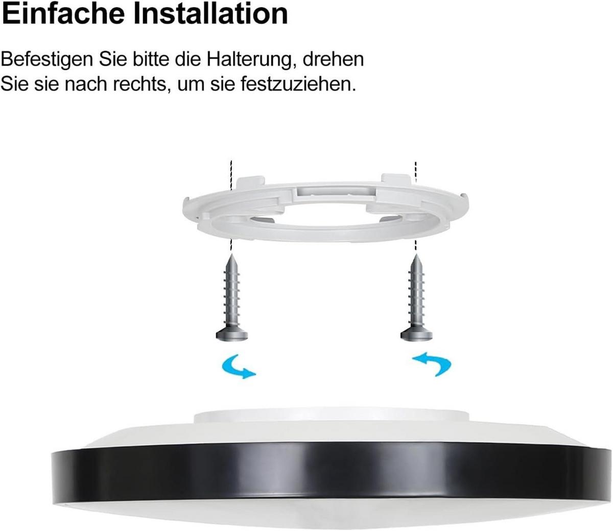 LED-DECKENLEUCHTE Quirinus 28/28/3 cm - Schwarz, Kunststoff (28/28/3cm) - Nettlife