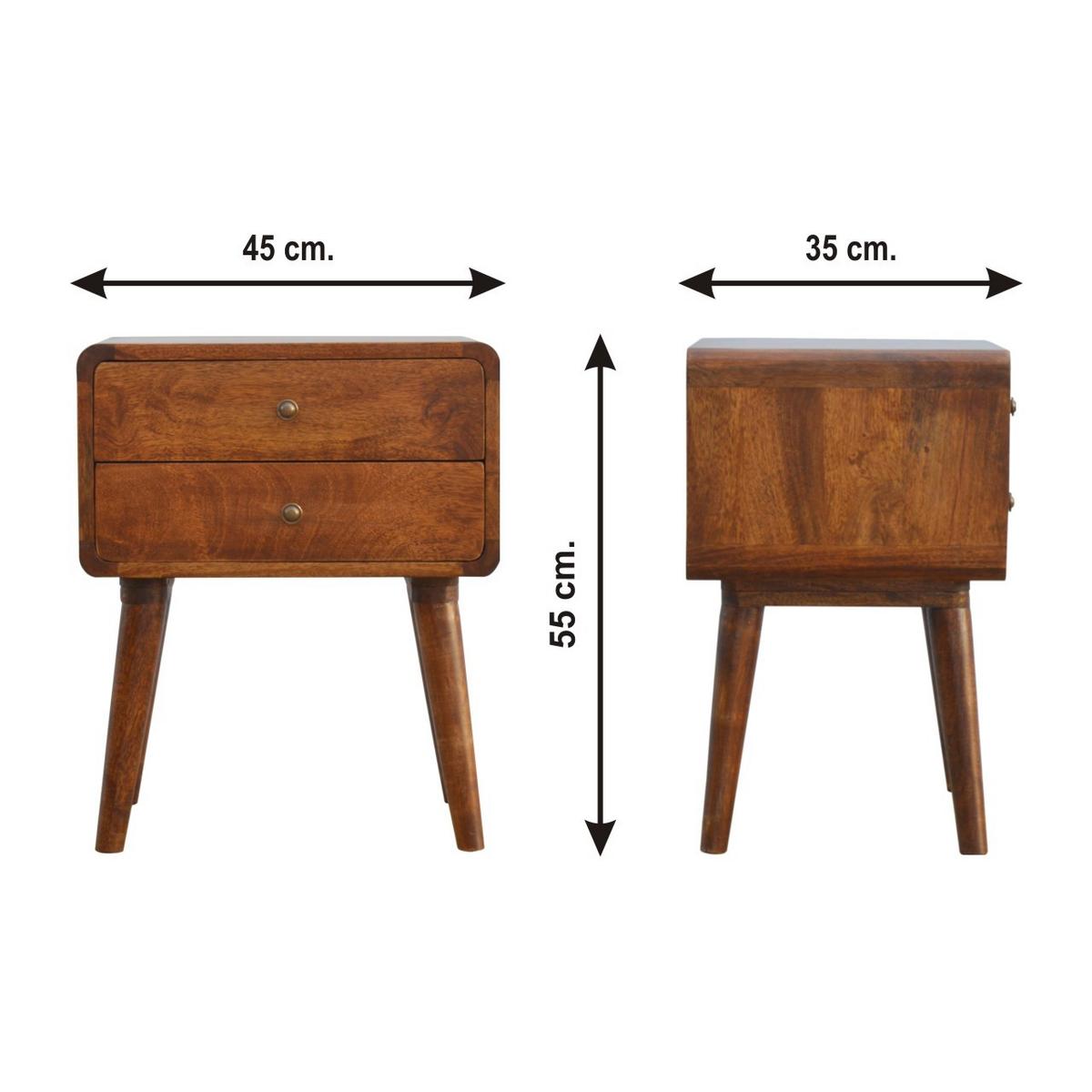 NACHTTISCH Levitate - Messingfarben/Braun, Holz/Metall (45/55/35cm) - Artisan Furniture