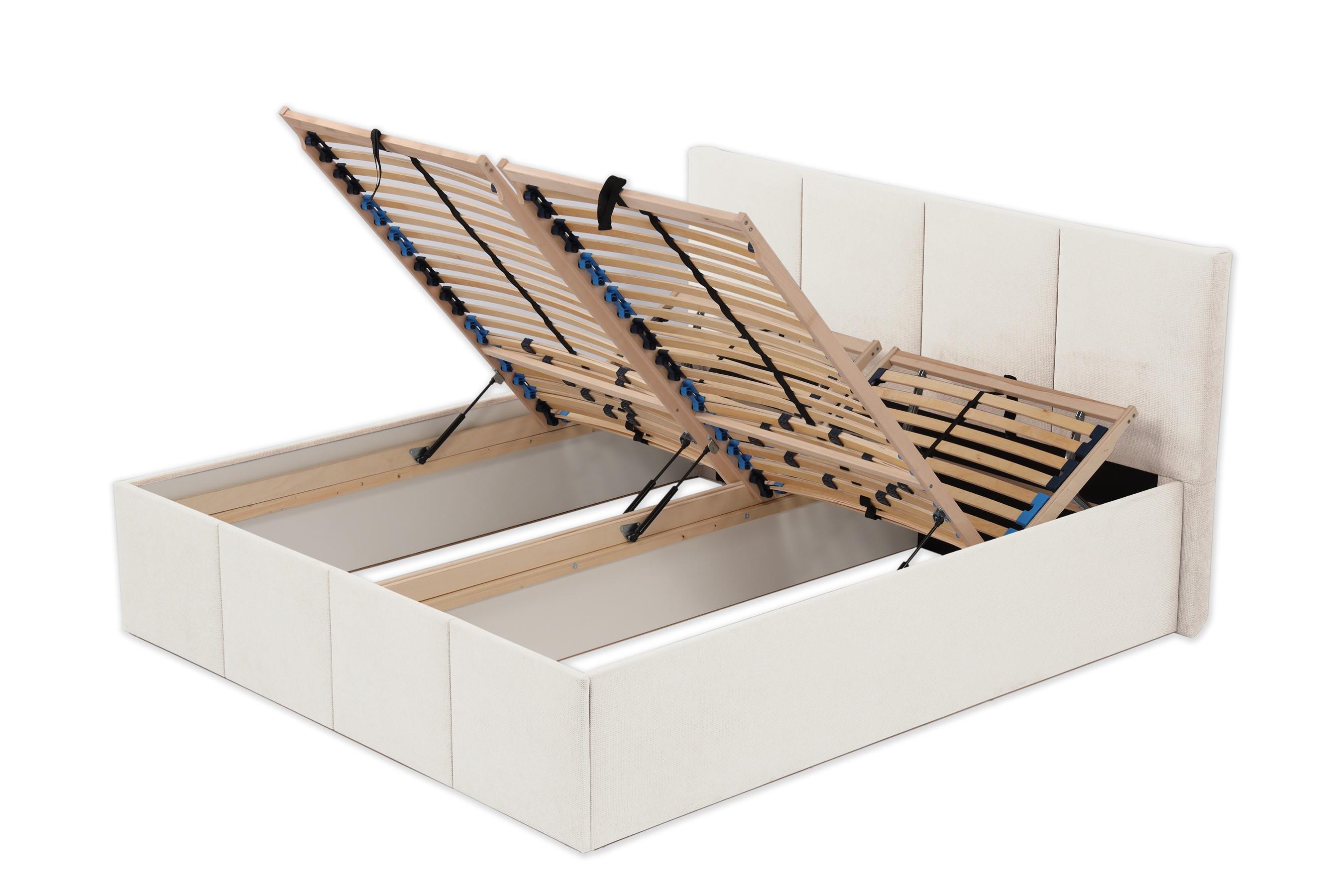 POLSTERBETT Dalas Beige 180 x 200 x 40 cm Bettkasten Mit hochwertiger Matratze H2 (bis 100 kg) und Lattenrost - Beige, Holz (180/200cm) - Halmon Schlafkomfort Betten 