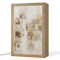 TISCHLEUCHTE Abstrakte Quadrate - Erdtöne - Neblig 20x30 cm - Birnbaumfarben, Holzwerkstoff (8/20/30cm) - OnlyWow