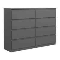 KOMMODE NUDO 120/101,5/39cm mit 8 Schubladen Türen Anthrazit - Anthrazit, Holzwerkstoff (120/101.5/39cm) - MASSENO