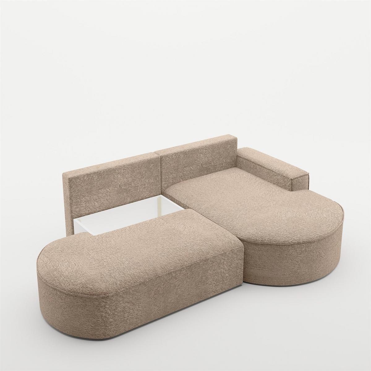 ECKSOFA Venedig Mit Schlaffunktion - Sandfarben, Holzwerkstoff/Textil (278/179cm) - Fun Möbel