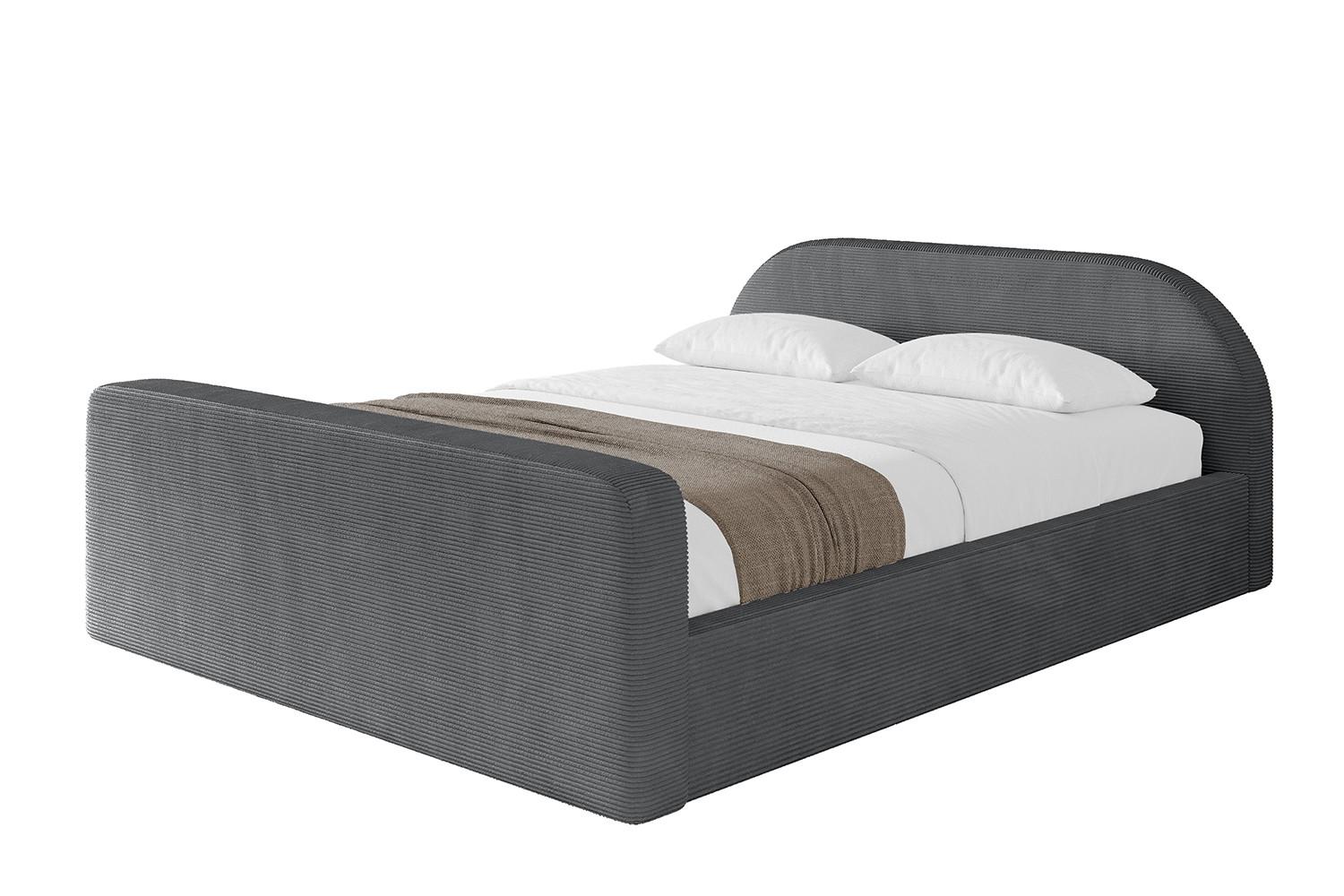 POLSTERBETT mit Bettkasten, Fußteil und Lattenrost, Boxbett ohne Matratze - TIVON-Z-V1 180x200 Dunkelgrau - Anthrazit, Holzwerkstoff/Textil (180/200cm) - ALTDECOR