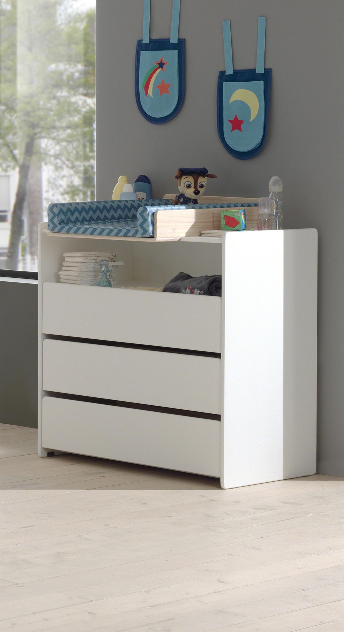 WICKELKOMMODE Karilynn 90x74x106 aus MDF+Holz in Weiß - Weiß, Holzwerkstoff (90/106/74cm) - 58aufmkessel