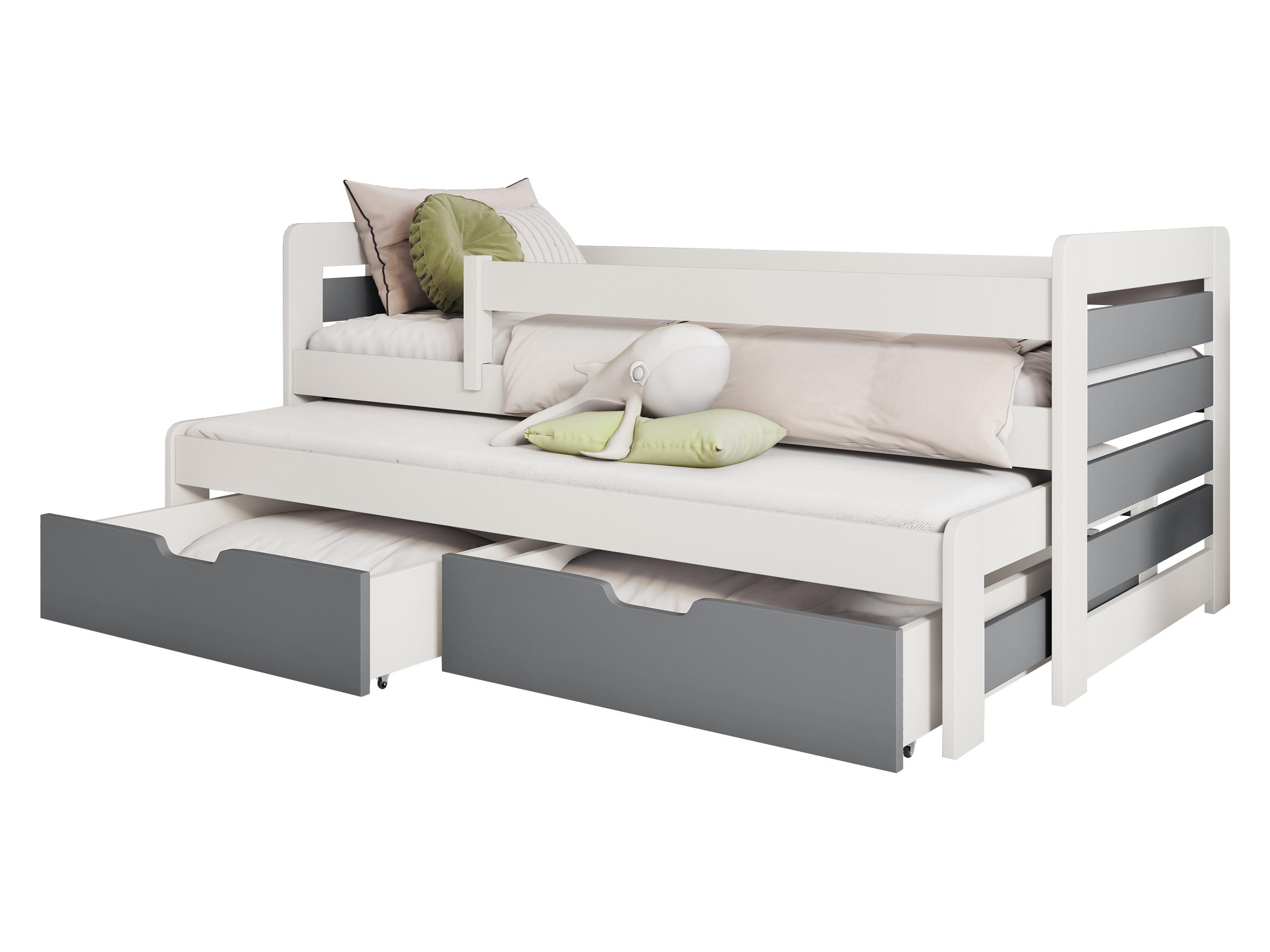 JUGENDBETT Tomas II - Weiß/Grau, Holz (90/200cm) - MIRJAN24