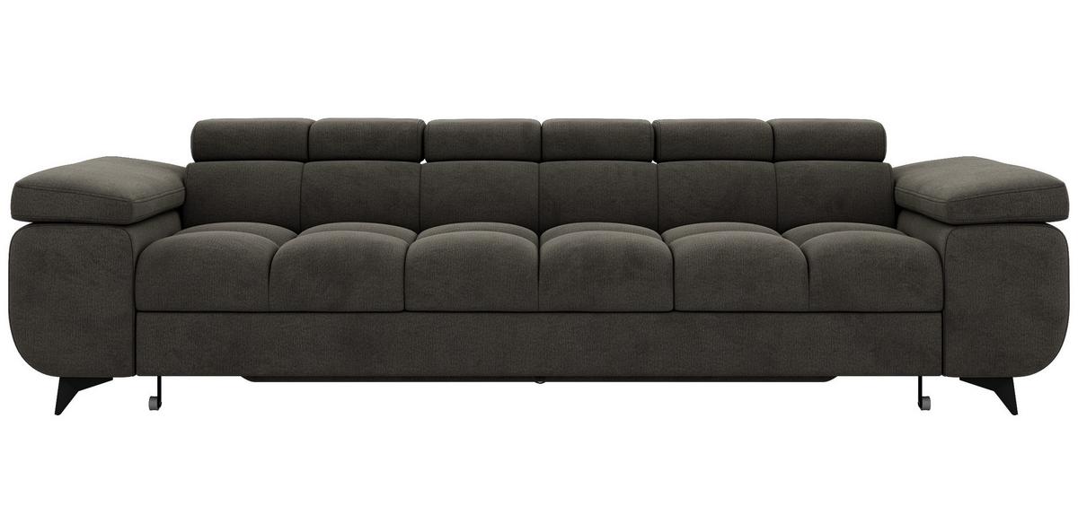 3-SITZER SOFA NIDELLO - Dunkelgrau Velvet - Dunkelgrau/Schwarz, Textil/Metall (260/70/97cm) - MKS