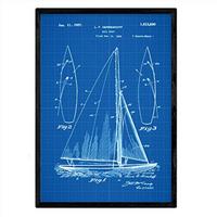 POSTER Segelschiff Patent A3 Rahmenlos - Klar/Blau, Papier (29.7/5/42cm) - Nacnic
